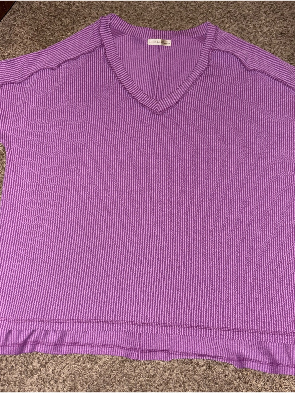 Zenana Outfitters V-Neck Blouse - Purple